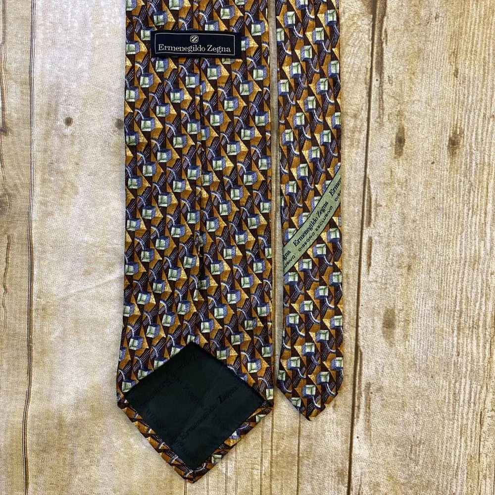 Vintage Ermenegildo Zegna Tie Multicolor Geometric